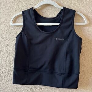 Columbia Black Crop Tank Top, Size Medium